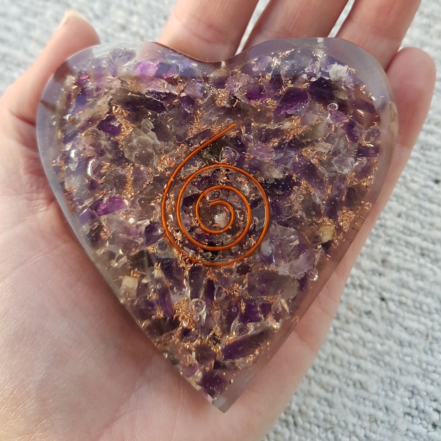 Orgonite Heart - Amethyst Orgonite Heart - Amethyst